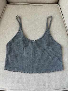 forever21 ribbed gray cropped cami pajama tank top